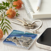 Snow Leopard Habitat Sleutelhanger (Voorkant Rechts)