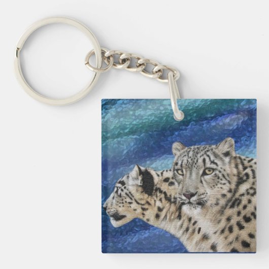 Snow Leopard Habitat Sleutelhanger (Voorkant)