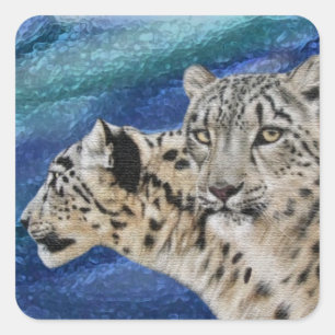 Snow Leopard Habitat Stickers