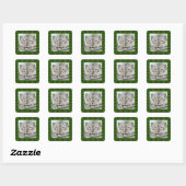 Snow Leopard Holly Leaf Kerst sticker (Vel)