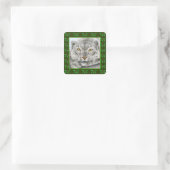 Snow Leopard Holly Leaf Kerst sticker (Tas)
