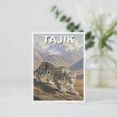 Snow Leopard in Tajik National Park Tajikistan Briefkaart (Staand voorkant)