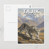 Snow Leopard in Tajik National Park Tajikistan Briefkaart (Voorkant / Achterkant)