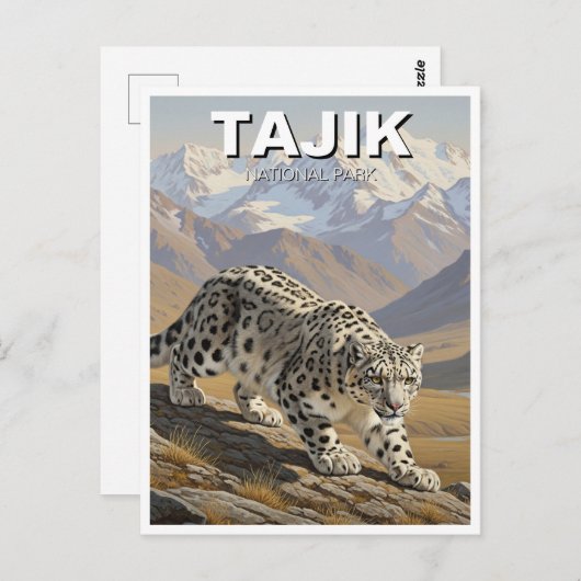 Snow Leopard in Tajik National Park Tajikistan Briefkaart (Voorkant / Achterkant)