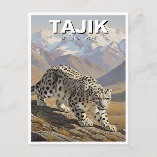 Snow Leopard in Tajik National Park Tajikistan Briefkaart (Voorkant)