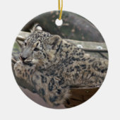 Snow Leopard Keramisch Ornament (Voorkant)