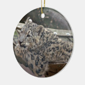 Snow Leopard Keramisch Ornament (Links)
