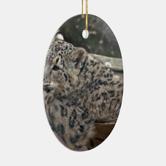 Snow Leopard Keramisch Ornament (Rechts)