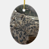 Snow Leopard Keramisch Ornament (Voorkant)
