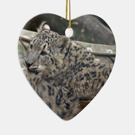 Snow Leopard Keramisch Ornament (Rechts)