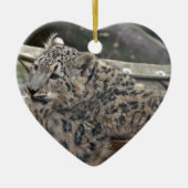 Snow Leopard Keramisch Ornament (Voorkant)