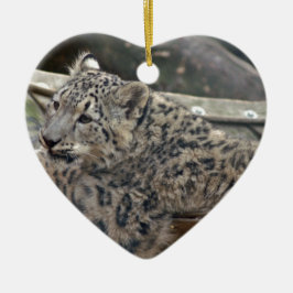 Snow Leopard Keramisch Ornament