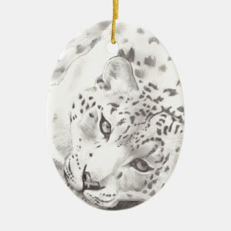 Snow Leopard Keramisch Ornament