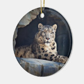 Snow Leopard Keramisch Ornament (Links)