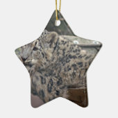 Snow Leopard Keramisch Ornament (Links)