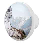 Snow Leopard Keramische Knop (Rechts)