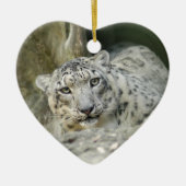 Snow Leopard-kerstversiering Keramisch Ornament (Voorkant)