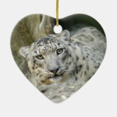 Snow Leopard-kerstversiering Keramisch Ornament (Achterkant)