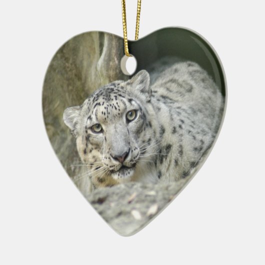 Snow Leopard-kerstversiering Keramisch Ornament (Links)