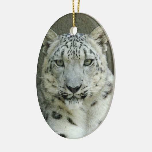 Snow Leopard-kerstversiering Keramisch Ornament (Links)