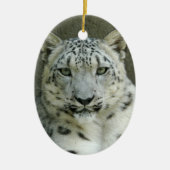 Snow Leopard-kerstversiering Keramisch Ornament (Voorkant)
