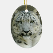 Snow Leopard-kerstversiering Keramisch Ornament (Achterkant)
