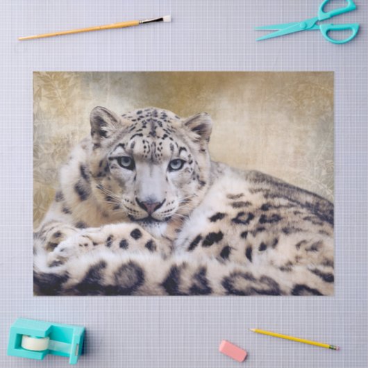 Snow Leopard Lying Down Tissuepapier (Craft)
