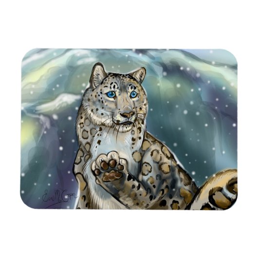 Snow Leopard~ magnet Magneet (Horizontaal)