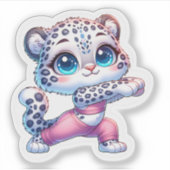 Snow Leopard Making Yoga Stickers (Voorkant)
