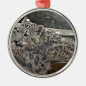 Snow Leopard Metalen Ornament (Voorkant)