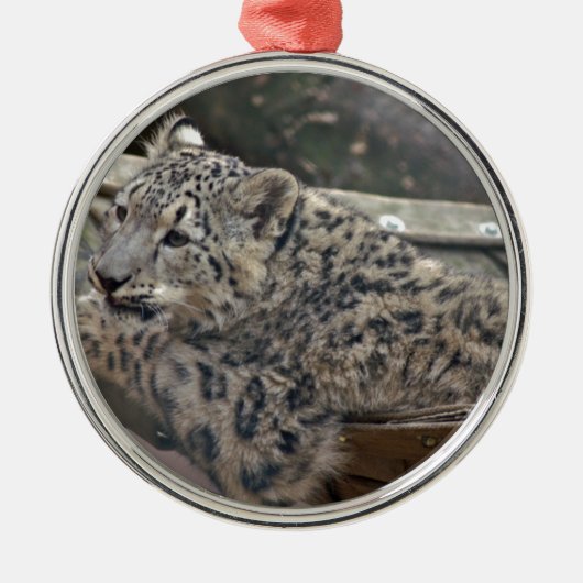 Snow Leopard Metalen Ornament (Voorkant)