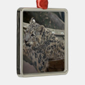 Snow Leopard Metalen Ornament (Rechts)