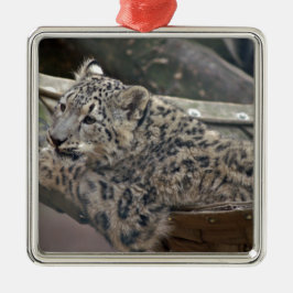 Snow Leopard Metalen Ornament