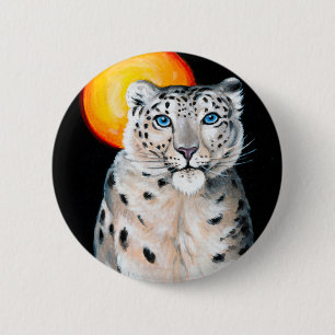 Snow Leopard Moon Ronde Button 5,7 Cm