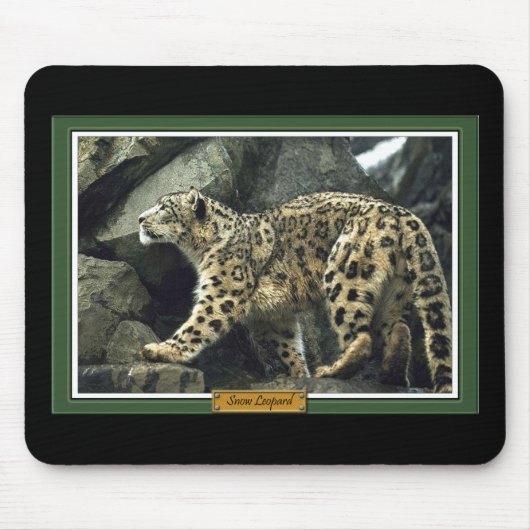 Snow Leopard Mousepad Muismat (Voorkant)