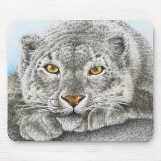 Snow Leopard Mousepad Muismat (Voorkant)