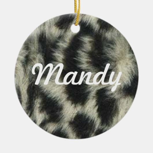 Snow Leopard Name Ornament (Voorkant)