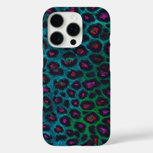 Snow Leopard Neon-Noir-patroon iPhone 16 Pro Hoesje