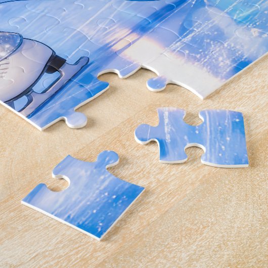 Snow Leopard Pair Performing Ice Dance Routine in Legpuzzel (Zijkant)