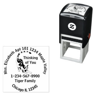 Snow Leopard Paisley Bengal Cat Return Address Zelfinktende Stempel