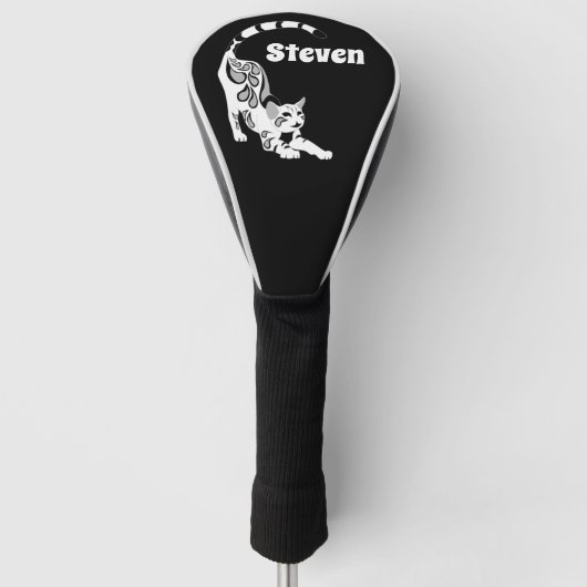 Snow Leopard Paisley Bengal Cat Yoga Stretching Golfheadcover (Voorkant)