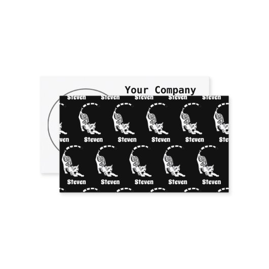 Snow Leopard Paisley Bengal Cat Yoga Stretching Visitekaartje (Voorkant / Achterkant in situ)