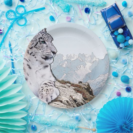 Snow Leopard Papieren Bordje (Feest)