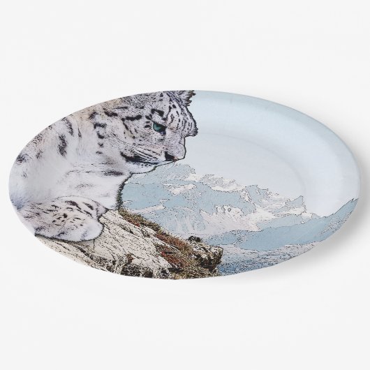 Snow Leopard Papieren Bordje (Gekanteld)