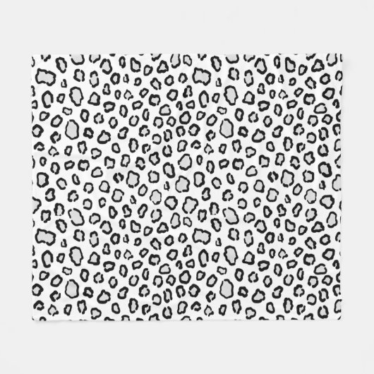 Snow Leopard Pattern Fleece Deken (Voorkant (Horizontaal))