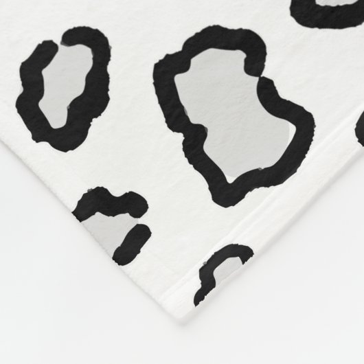 Snow Leopard Pattern Fleece Deken (Hoek)