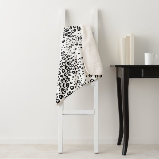 Snow Leopard Pattern Sherpa Deken (In situ)