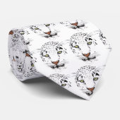 Snow Leopard Pattern Stropdas (Opgerold)