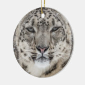 Snow Leopard Portrait Keramisch Ornament (Links)