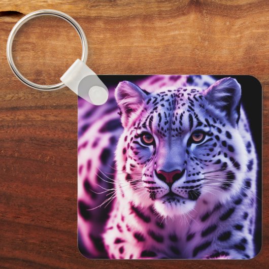 Snow Leopard Portrait Sleutelhanger (Voorkant)